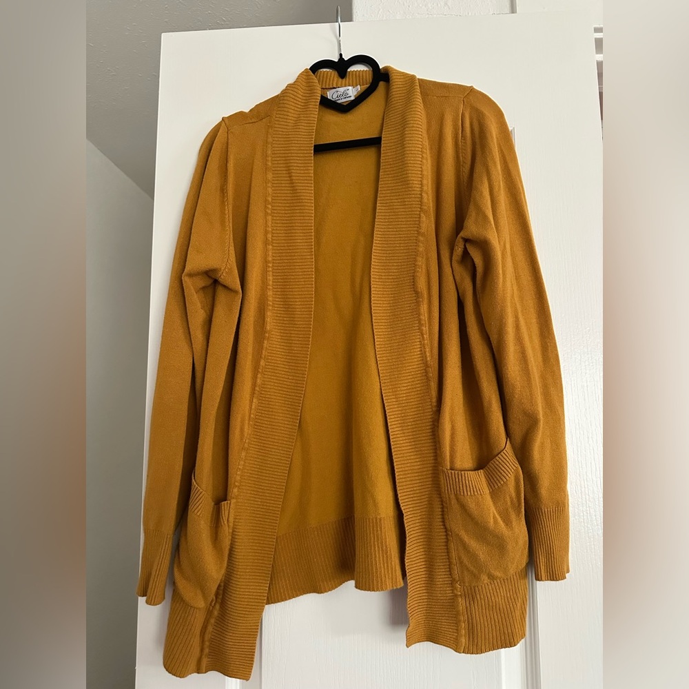 Cielo mustard colored cardigan -size L